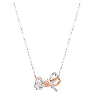 Swarovski Lifelong Bow pendant Bow, White, Mixed metal finish -5440636 New