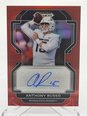 2022 PANINI Prizm Draft Picks #/199 ANTHONY RUSSO RED PRIZM AUTO CARD# RA-ARU