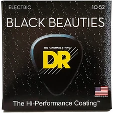 DR Strings Black Beauties Coated Electric Strings Medium-Heavy (10-52)
