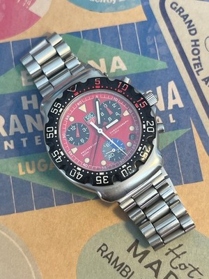 TAG Heuer フォーミュラ1 Tag Heuer Formula 1 Chronograph SS Ferrari Red CA1215 Rare Watch