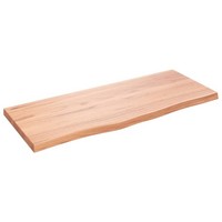Wandregal Hellbraun 100X40X4 Cm Massivholz Eiche Behandelt