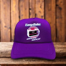 Easy Bake Oven Unisex Trucker Hat Purple Snapback Nostalgic 90s Toys And Games