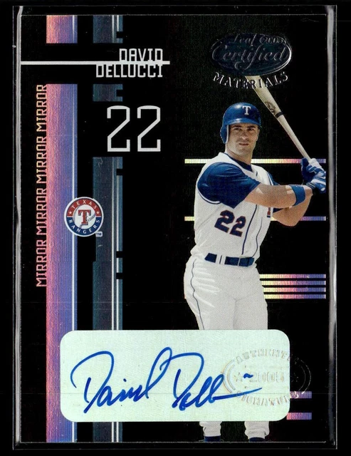 2005 Leaf Certified Materials David Dellucci Mirror Black 1/1 Auto Card Rangers