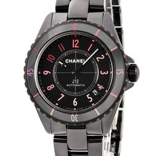 CHANEL J12 BLUSH Caliber 12.1 1.5" H10312 Black Ceramic Black Limited Quan