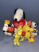 Snoopy Woodstock Valentine  s Day Plush Lot Stuffed Doll Toy Figure Love Heart