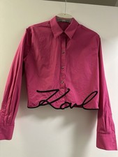 Karl Lagerfeld Bluse Pink Schwarz S 36/38 Neu