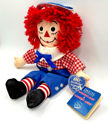 New w Tags 12'' RAGGEDY ANDY Plush Doll 80th Birthday Edition by Dakin Applause
