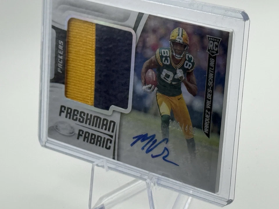 2018 Certified-Marquez Valdes Scantling Freshman Fabric Sig /499 (RC,MEM) #213 - Image 3 of 4