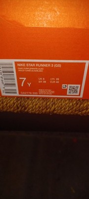 Nike Star Runner 3 Gs Cave Purple Size 7y Women's 8 DA2776 500