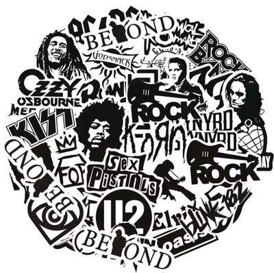 50 Rock Band Sticker Rockn Roll Aufkleber Nu Metall Punk Stickerbomb Musik