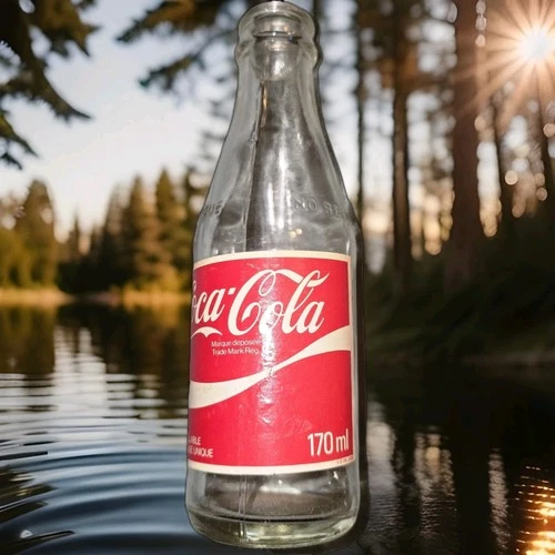 VINTAGE FRENCH COCA-COLA BOTTLE 170 ML Paper Label CANADIAN REMPLISSAGE UNIQUE