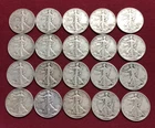 20 Walking Liberty Half Dollars - Many VF condition and collectable dates.