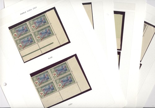 COLONIE FRANCESI, INDIA, Collezione di francobolli montati su pagine quadriglia