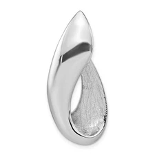 Sterling Silver Rhodium-plated Brushed and Polished Fancy Slide Pendant 6.13gm