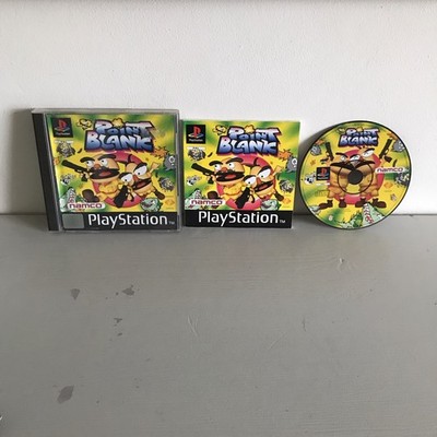 Point Blank PS1 Playstation 1 Schwarz PAL Namco Arcade Light Gun Shooter Anleitung 