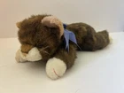 Vtg Ty Beanie Baby 1997 Brown Striped Blue Bow Spice The Cat Plush Toy T5