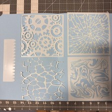 5pc Gears Rocks Swirl Tie Dye 6  AIRBRUSH STENCILS Stencil REUSABLE CUSTOM PAINT