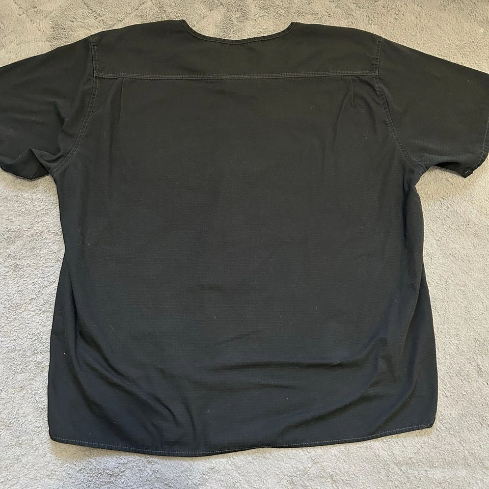 Camisa Médica Carhartt Utility Para Hombres S Negra Ripstop Cuello en V Bi-Swing Back Yugo Foto 3 de 4