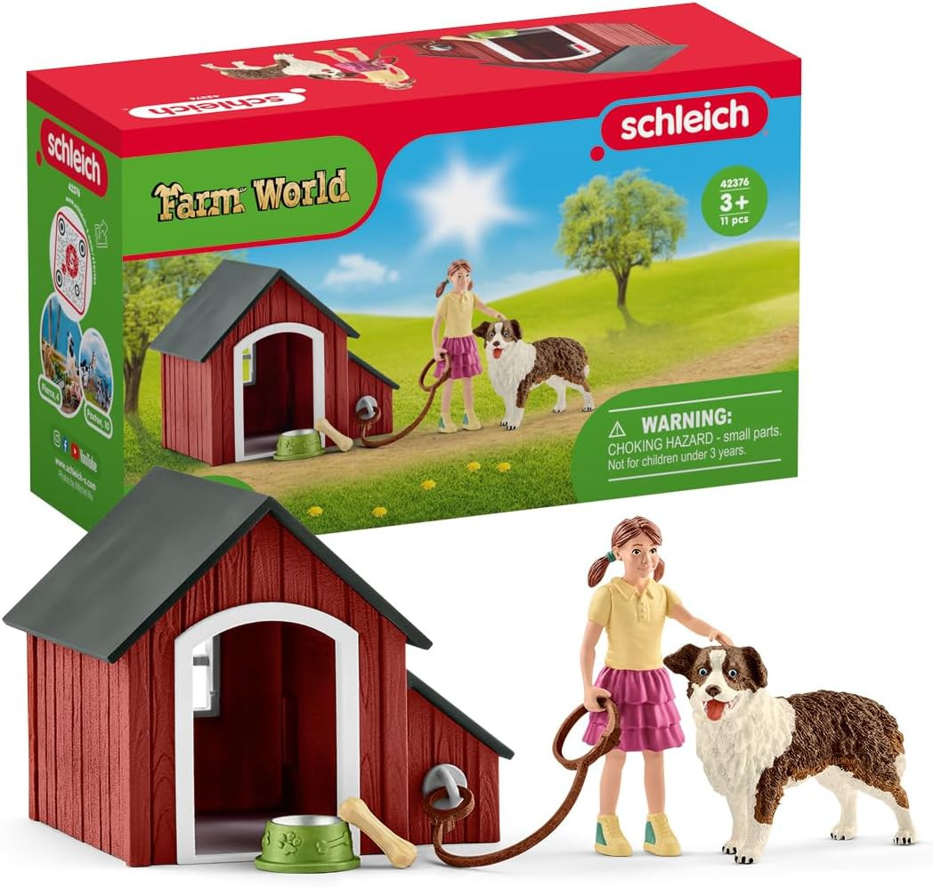 Set Gioco Schleich 42376 Cuccia Cane con Figurina Bambina e Cane