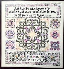 Rosewood Manor THE GOLDEN RULE 10 Pages S-1076 32 Count Sampler Chart
