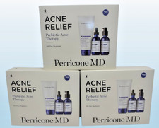 PERRICONE MD ACNE RELIEF PREBIOTIC ACNE THERAPY 90-DAY REGIMEN BOXED LOT OF 3