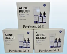 PERRICONE MD ACNE RELIEF PREBIOTIC ACNE THERAPY 90-DAY REGIMEN BOXED LOT OF 3