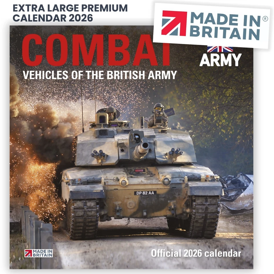 ALLTRADE 2026 Calendar Tanks & Combat Vehicles of British Army OFFICIAL MADE IN BRITAIN®