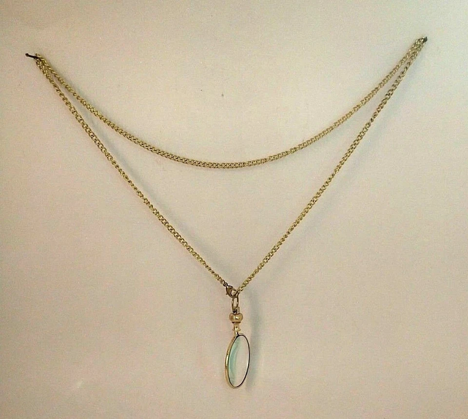 COLGANTE/collar vintage monocle lupa con cadena de 36" lupa redonda Foto 3 de 4