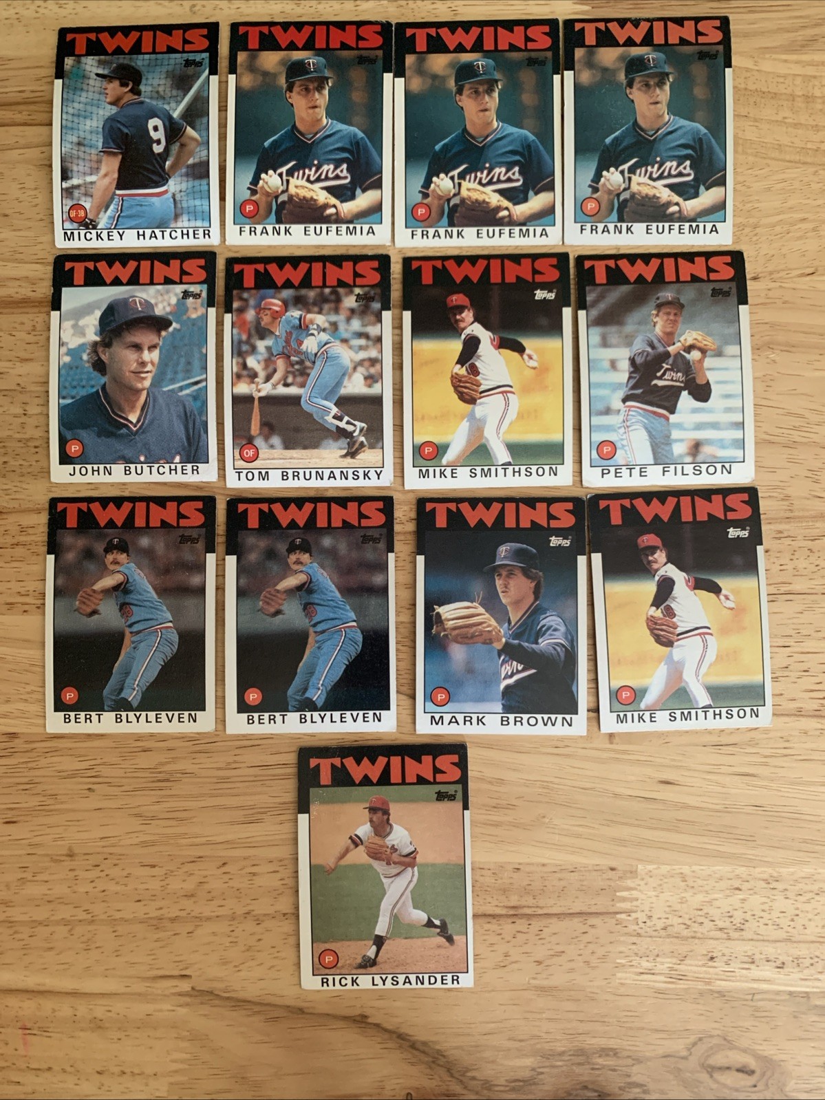 1986 Topps Baseball card lot of 13 Minnesota Twins