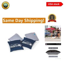 Weatherproof Seattle Seahawks Dual-Sided Cornhole Bags - 4 Pack for Tailgating