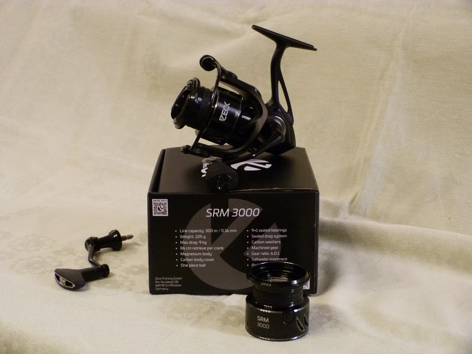 ANGEL-/SPINNROLLE ZECK SRM 3000 NEU+ORIG. ERSATZSPULE+TAUSCHKURBEL MIT T-KNOB ! - Bild 2 von 4