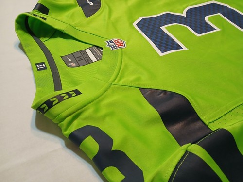 NEW Nike Seattle Seahawks Russell Wilson Neon Volt Green Football Jersey Mens M - Picture 7 of 17