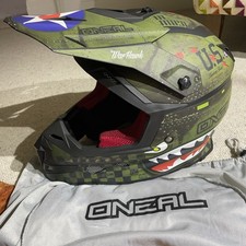O'Neal 5SRS Warhawk MX Motocross Moto Helmet Black-Green - Used Once - Bargain