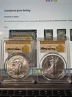 2017 Silver Eagles 2 COINS PAIR PCGS MS70 FDOI 1 of 1000 Cleveland Signed 2 oz.