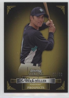 2012 Bowman Sterling Prospects Gold Refractor 21/50 Brad Miller #BSP27 s7f