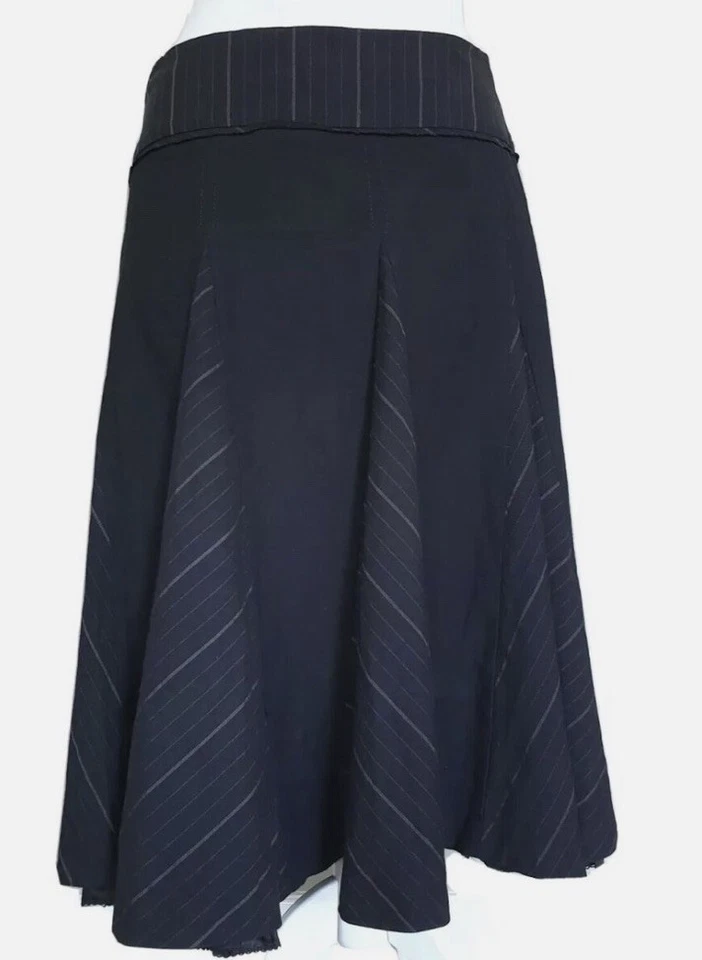 Whistles Midi Skirt Black Grey Full Flare Wool Mix Steampunk Victorian UK 14 - Image 3 of 4