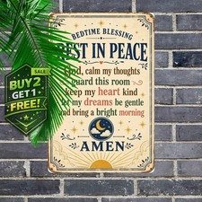Rustic Farmhouse Prayer Quote Metal Sign Religious Home Wall Decoration