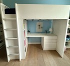 Ikea Smastad Twin Loft Bunk Bed White Four Drawers Closet Desk Gently Used