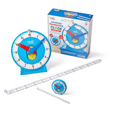 Hand2Mind Advanced Numberline Clock, Telling Time Teaching Clock, Elapsed Time C