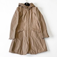 BRUNELLO CUCINELLI Long Coat Jacket Women's Brown 42 L Cashmere Blend Hooded