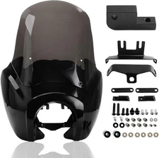 FATECIM Motorcycle Headlight Fairing Cover with 15'' Smoke Windshield Fits for H