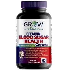 Grow Vitamin Blood Sugar Blend  - Balance Sugar Glucose Levels  (60 Capsules)