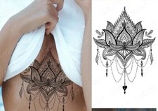 3pcs Henna Mandala Flower Waterproof Temporary Tattoo Sticker Girl Beauty Women