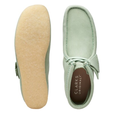 NEW 2023 MEN Clarks Wallabee Light Green Hue Suede limited