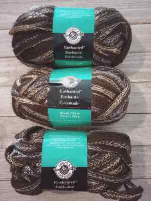 crochet ruffle yarn loops & threads enchanted chocolate truffle 3.5 oz #0047 3pc