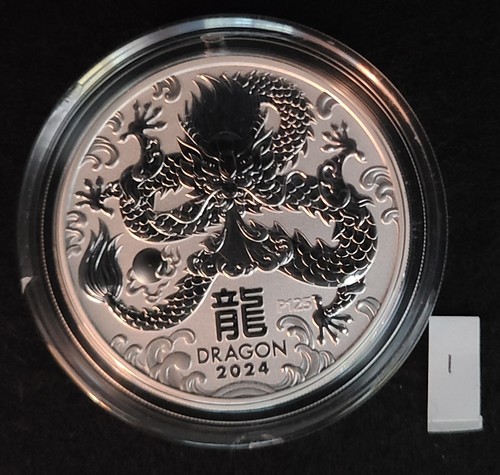 2024 Australia Lunar Year of the Dragon 2 oz Silver Coin #1 Series III