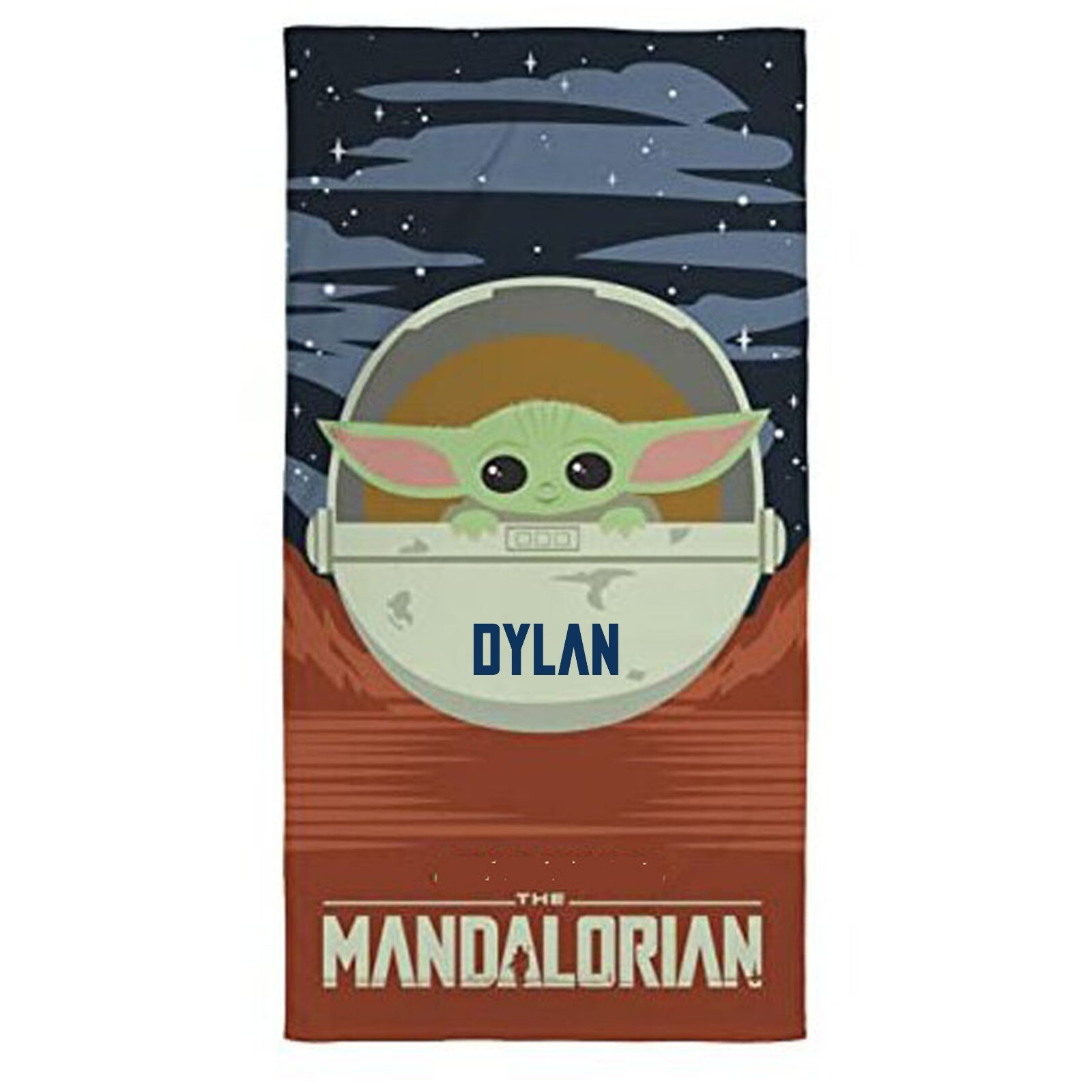 Toalla Mandaloriana Bordada Personalizada 70cm x 140cm