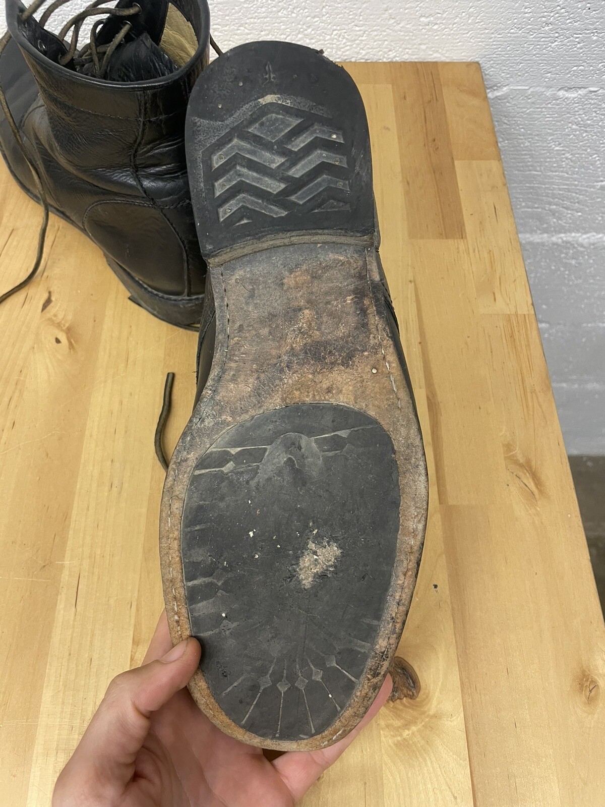 Vintage Frye Tyler leather laceup Combat / Paratrooper boots Sz 12 D