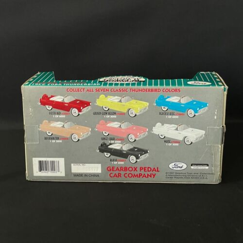 1997 Gearbox 1956 Ford Thunderbird blue Diecast Convertible Pedal Car Bank 1/24 - Picture 10 of 10
