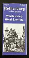1996 Rothenburg ob der Tauber Medieval Germany Town Vintage Travel Brochure Map